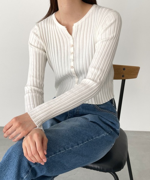 「CANAL JEAN」 ニットカーディガン ONE SIZE アイボリー レディース