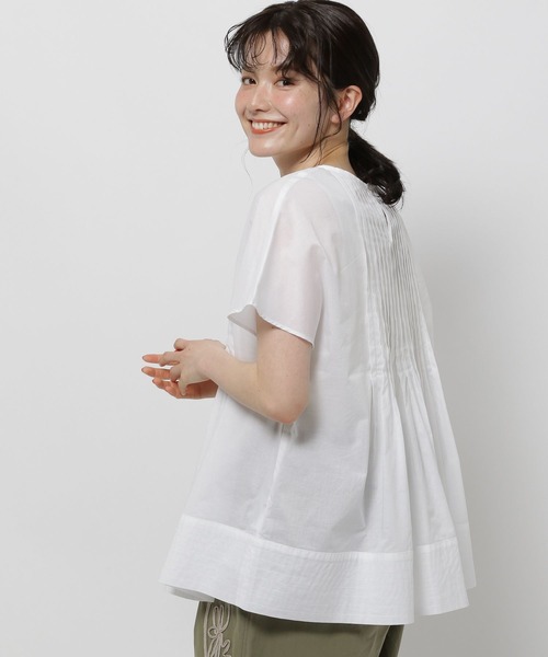 ブラウス シャツ ピンタック＆レースブラウス レディース Dot＆Stripes CHILD WOMAN ブラウス シャツ ブロード レース