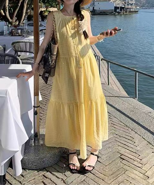 人気★Free People ギンガムチェック柄ティアードワンピ 送関込 ギンガムチェックティアードワンピース・全3色 | レディース