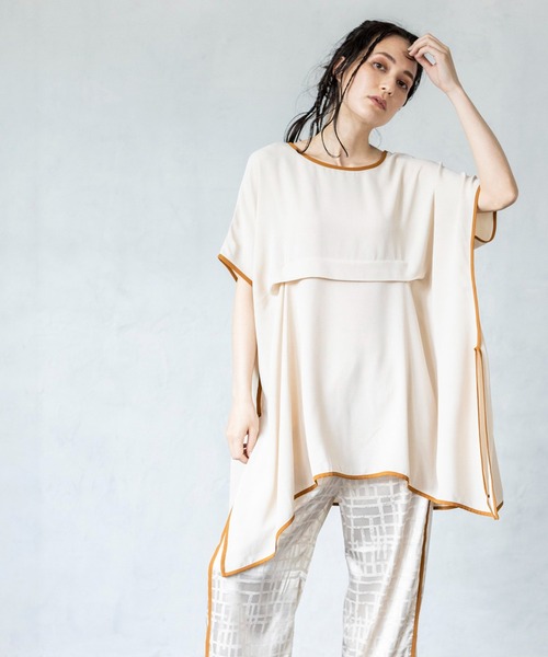 「OSMOSIS」 半袖ブラウス ONE SIZE アイボリー レディース