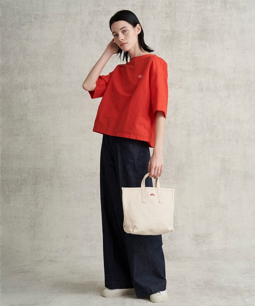 DANTON 半袖ワンピース 36 ベージュ Danton 「DANTON」 ワンポイントシャツワンピース 36 ベージュ