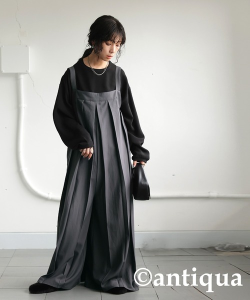 antiqua【patterntorso】ヴィンテージオーバーサイズサロペット antiqua 「antiqua」 「patterntorso」オーバーオール P グレー