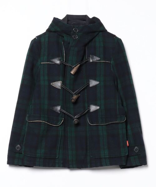 WOOLRICH（ウールリッチ） チェック柄ダッフルコート M グリーン