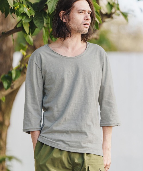 「CAMBIO」 7分袖Tシャツ S ホワイト メンズ