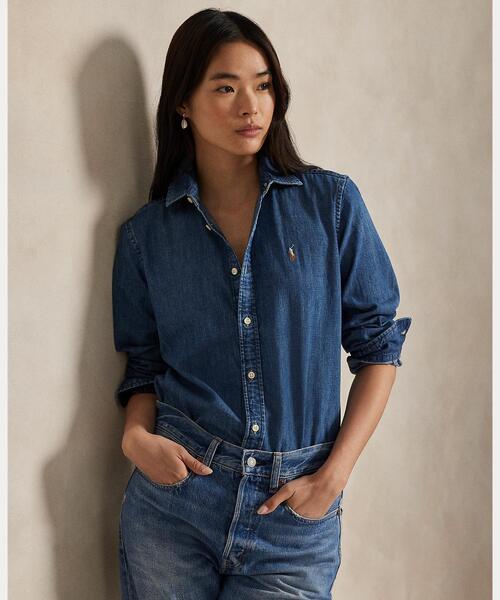 【新品未使用】Ralph Laurenレディースデニムシャツ POLO RALPH LAUREN ブラウス シャツ スリム フィット デニム