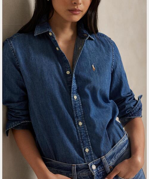 週末限定価格[新品未使用]Polo Ralph Lauren デニムシャツ POLO RALPH LAUREN ブラウス シャツ スリム フィット デニム