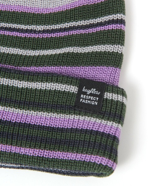 BAYFLOW（ベイフロー） ニット帽 ニットキャップ マルチボーダーワッチ