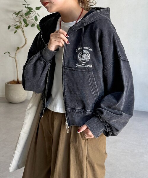 CPCM（シーピーシーエム） パーカー パウダー加工短丈パーカー