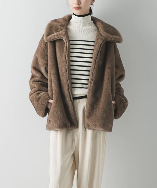 ミンクライクファーリバーシブルブルゾン DouDou（ドゥドゥ）の「【WEB限定】ミンクライクファーリバーシブル