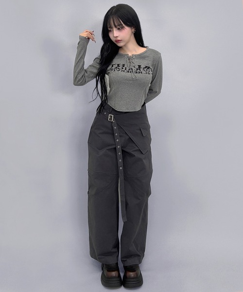 グラフィックプリント オフショルダー トップス 灰色　グレー　y2k 平成　韓国 グラフィックプリント オフショルダー トップス 灰色 グレー y2k 平成