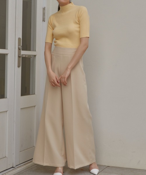 「ACYM」 半袖ニット FREE イエロー レディース_画像5