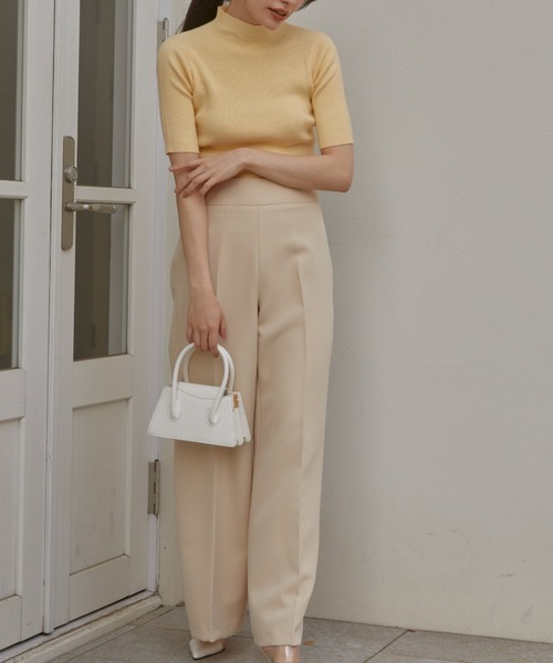 「ACYM」 半袖ニット FREE イエロー レディース_画像6