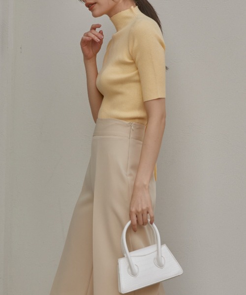 「ACYM」 半袖ニット FREE イエロー レディース_画像7