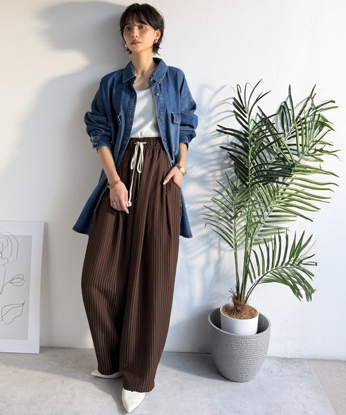 Java ワイドパンツ パンツ 「JaVaジャバコラボ」さらり涼感大人の