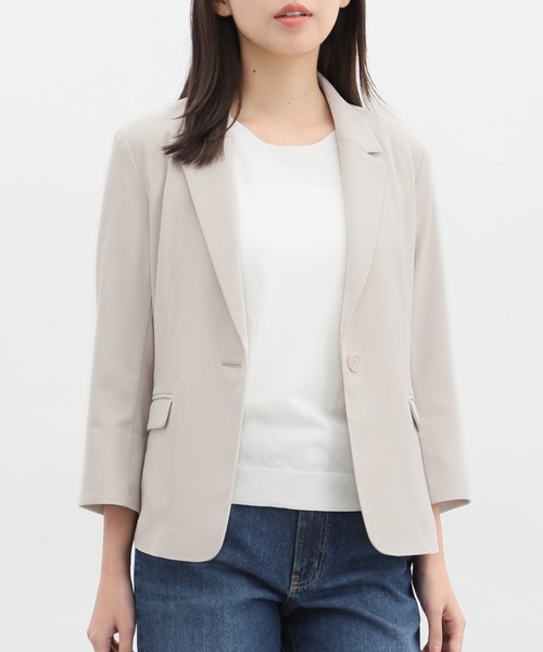 「Honeys」 テーラードジャケット M グレイッシュベージュ レディース_画像5