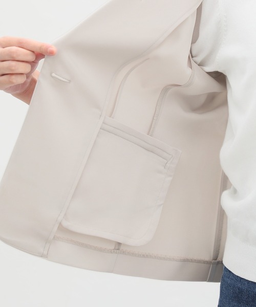 「Honeys」 テーラードジャケット M グレイッシュベージュ レディース_画像6