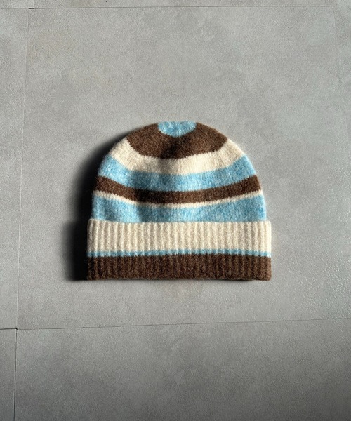 lulufa ニット帽 ニットキャップ マルチボーダービーニー/ニット帽