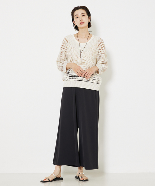 「qualite」 長袖ニット フリー ピンク レディース_画像4