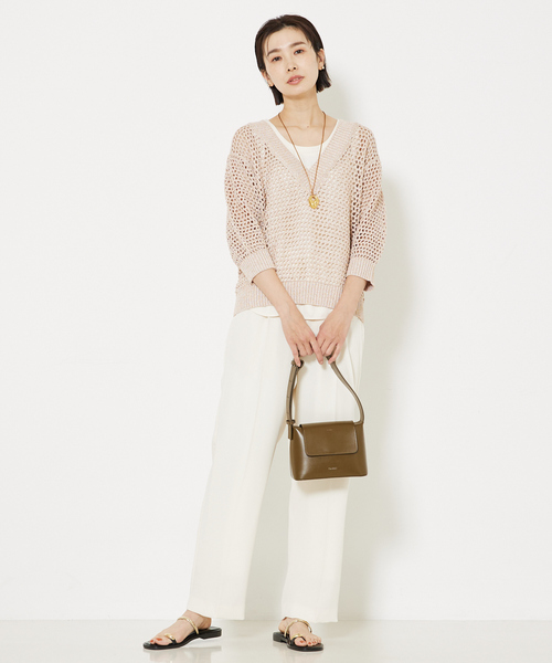 「qualite」 長袖ニット フリー ピンク レディース_画像5