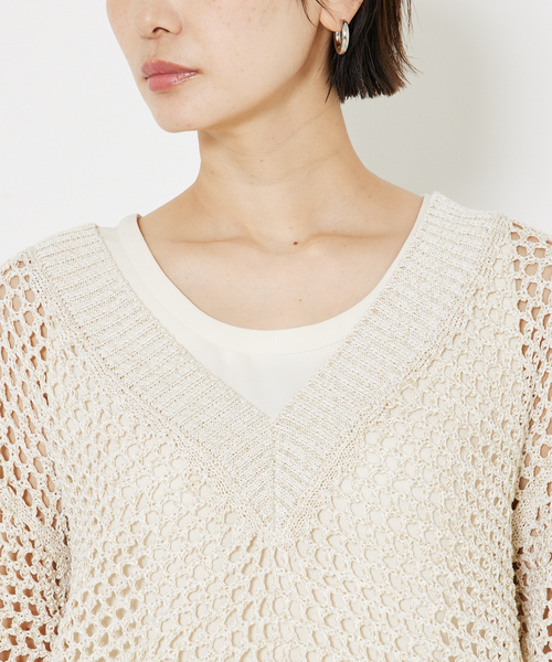 「qualite」 長袖ニット フリー ピンク レディース_画像9