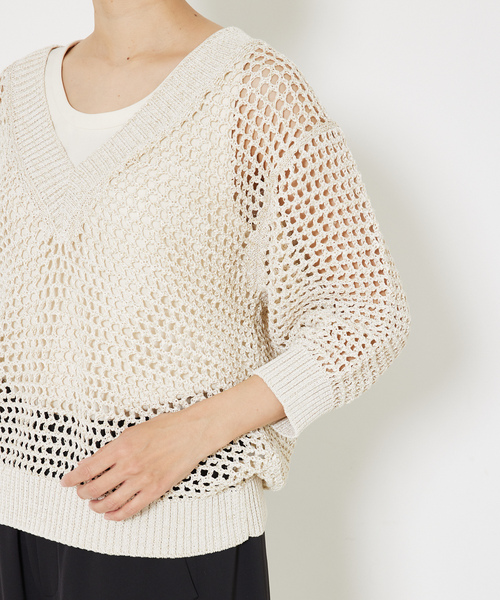 「qualite」 長袖ニット フリー ピンク レディース_画像10