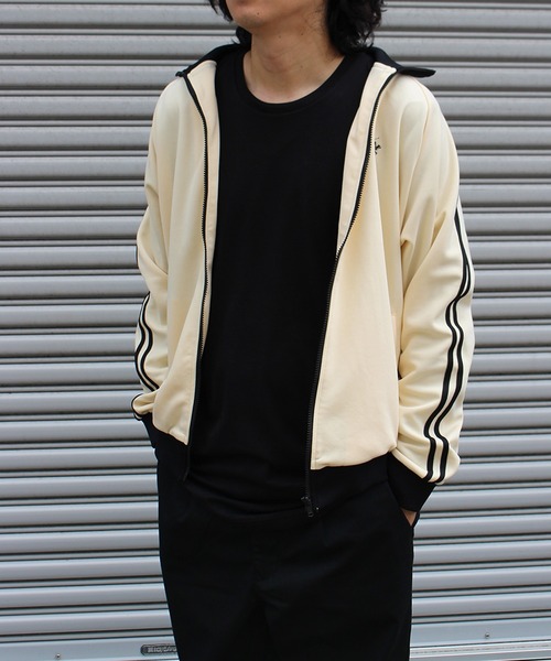 「BEVERLY HILLS POLO CLUB」 ジャージブルゾン L アイボリー メンズ_画像3