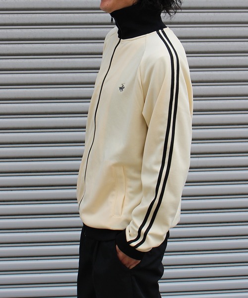 「BEVERLY HILLS POLO CLUB」 ジャージブルゾン L アイボリー メンズ_画像4