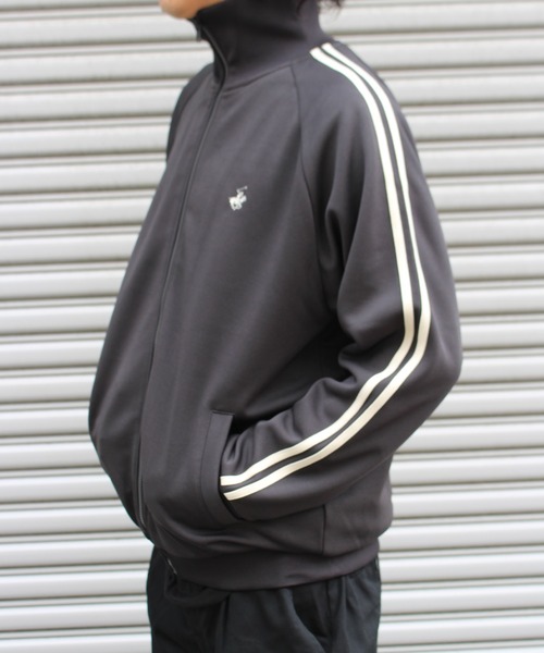 「BEVERLY HILLS POLO CLUB」 ジャージブルゾン L アイボリー メンズ_画像9