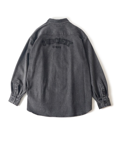 「Subciety」 長袖シャツ MEDIUM ブラック メンズ_画像7