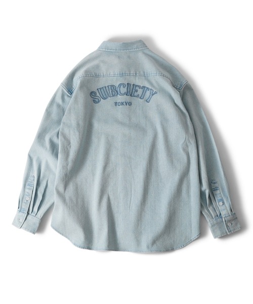 「Subciety」 長袖シャツ MEDIUM ブラック メンズ_画像8