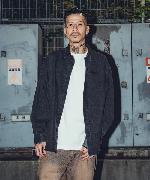 「Subciety」 長袖シャツ MEDIUM ブラック メンズ_画像9