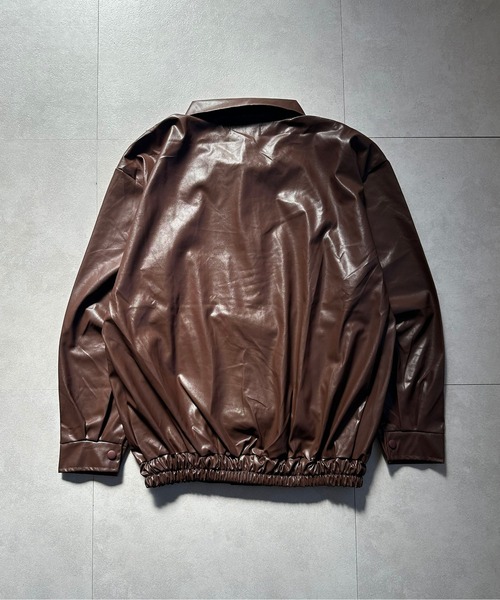 コート アウター PU オーバーサイズ フェイクレザー ジャケット/ ブルゾン 韓国 レディース メンズ | lulufa | 18