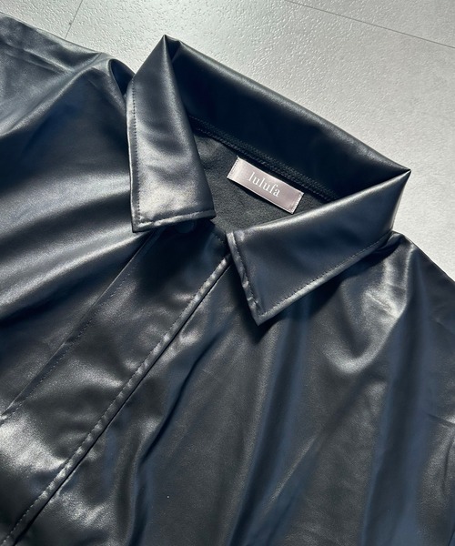 コート アウター PU オーバーサイズ フェイクレザー ジャケット/ ブルゾン 韓国 レディース メンズ | lulufa | 19