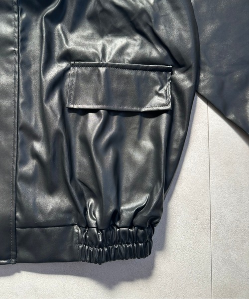 コート アウター PU オーバーサイズ フェイクレザー ジャケット/ ブルゾン 韓国 レディース メンズ | lulufa | 22