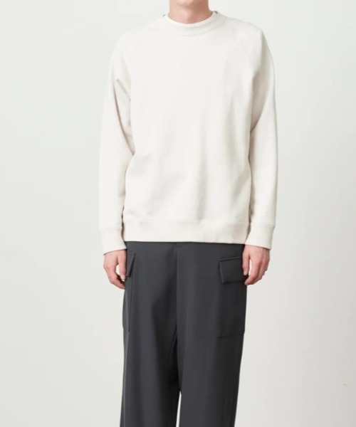 【新品未使用】「ATON」白スウェット セール】【ATON for ADAM ET ROPE'】CREWNECK PULLOVER 漆ペイント