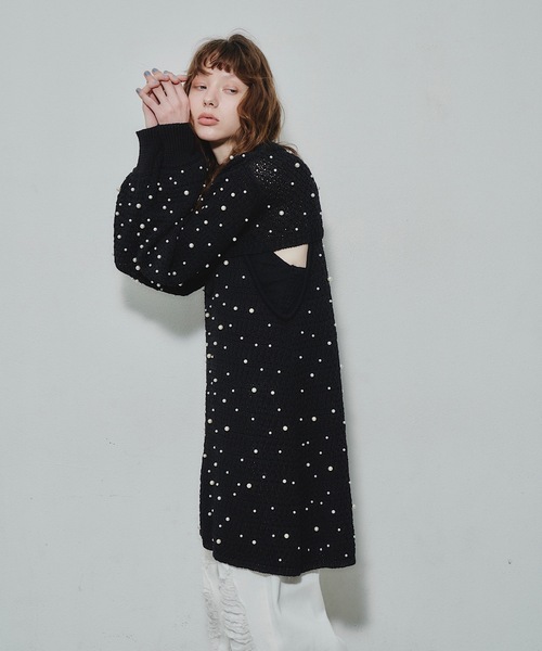 「J1U by LA BELLE ETUDE」 長袖ニット FREE ブラック レディース_画像3