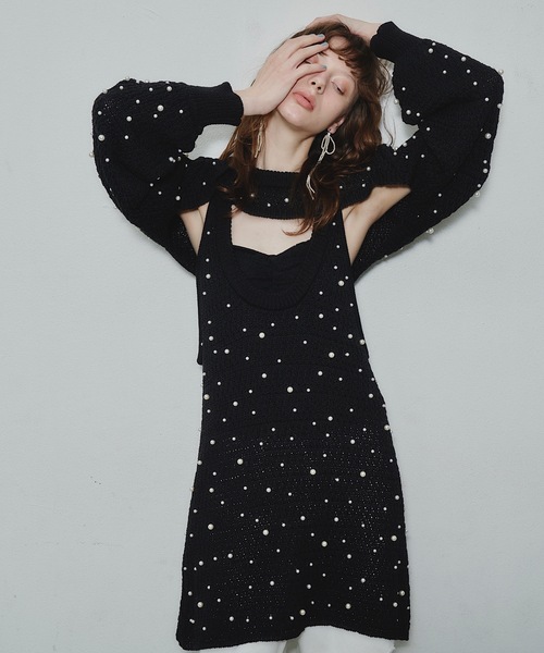 「J1U by LA BELLE ETUDE」 長袖ニット FREE ブラック レディース_画像6