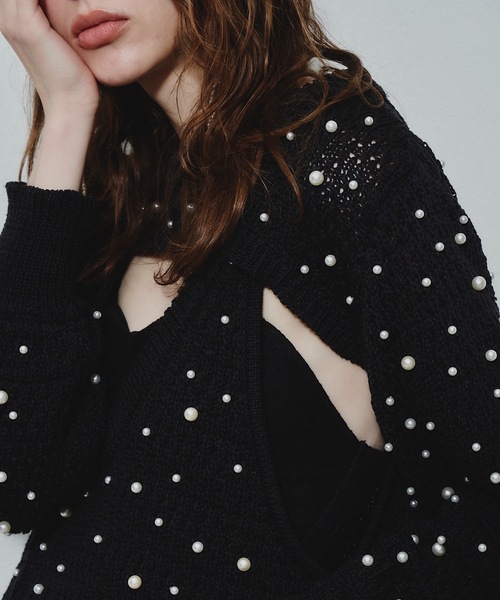 「J1U by LA BELLE ETUDE」 長袖ニット FREE ブラック レディース_画像7