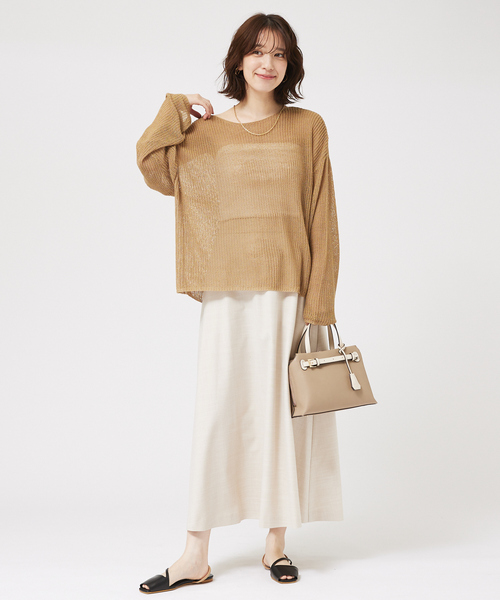 「abahouse mavie」 長袖ニット フリー ベージュ レディース_画像8