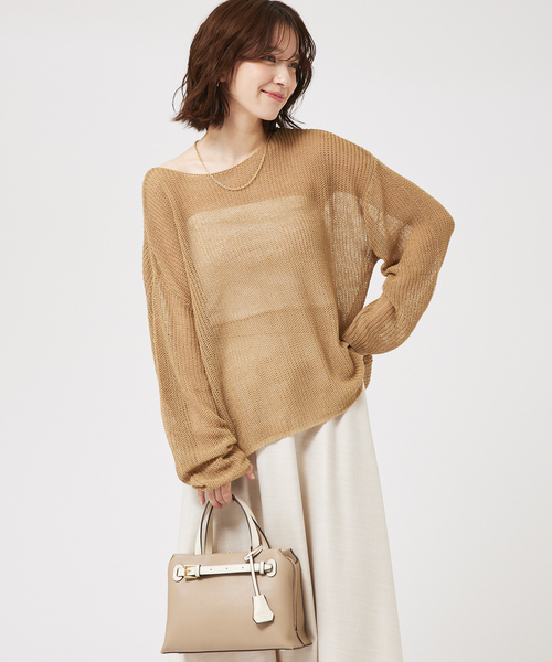 「abahouse mavie」 長袖ニット フリー ベージュ レディース_画像9