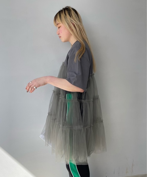 SANSeLF（サンセルフ） 7分袖ワンピース FREE グレー レディース