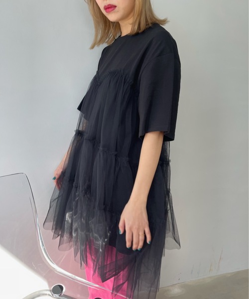 SANSeLF（サンセルフ） 7分袖ワンピース FREE グレー レディース