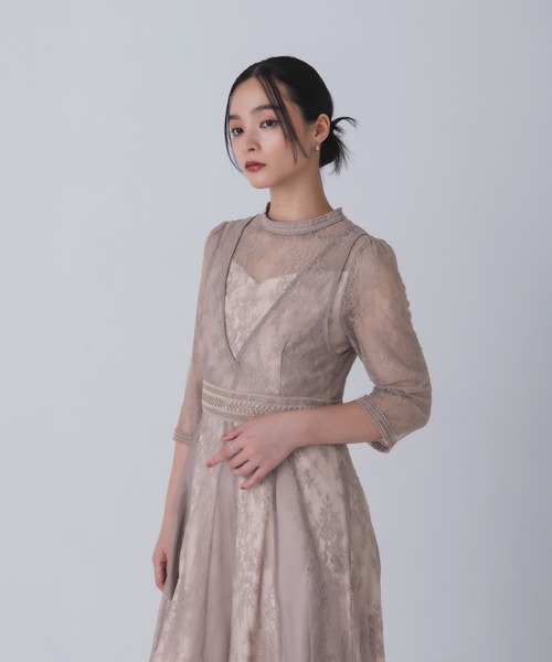 Rose of Sharon ドレス 総レースシアープリーツドレス : ZOZOTOWN 