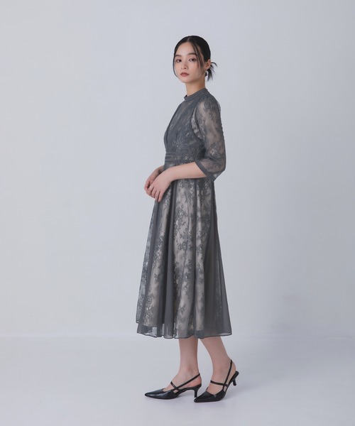 Rose of Sharon ドレス 総レースシアープリーツドレス : ZOZOTOWN 
