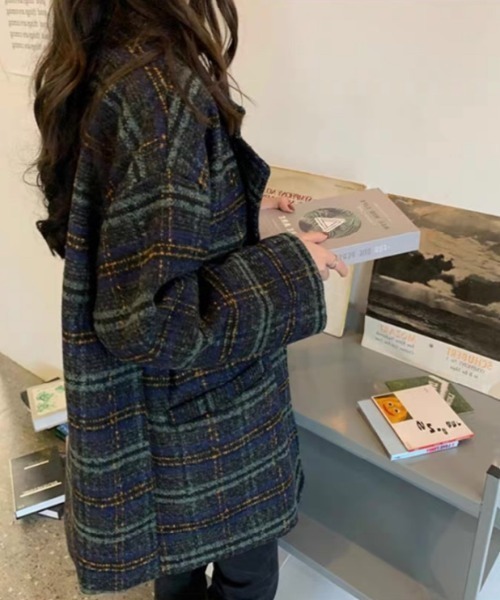 「LADY LIKE」 チェスターコート M グリーン レディース_画像9