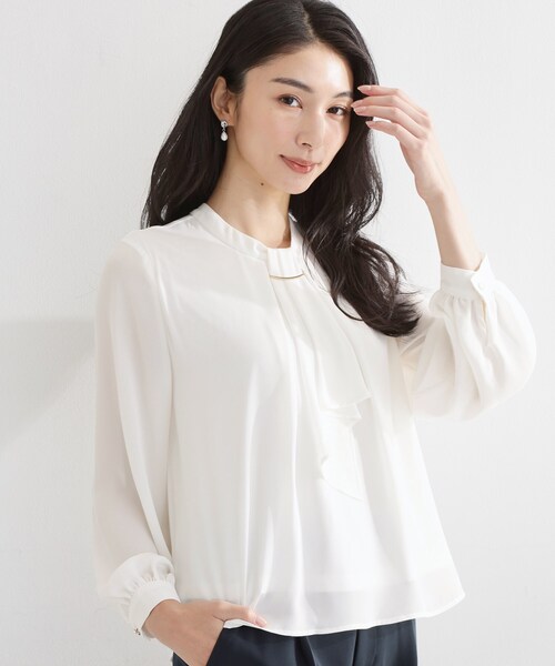 白ブラウス メリージェニー merry jenny bon bon ribbon shirt （オフホワイト