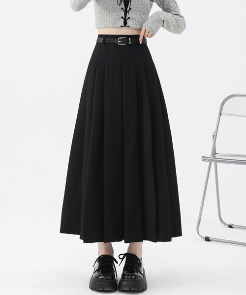 プリーツプリーツ黒のプリーツロングスカート プリーツロングスカート｜WOMEN｜250HAT31-449H｜AZUL BY MOUSSY