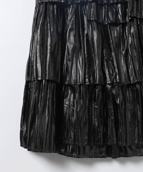 JEANASIS（ジーナシス） スカート レザーライクティアードスカート