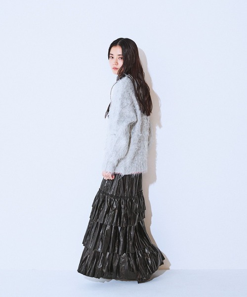 JEANASIS（ジーナシス） スカート レザーライクティアードスカート