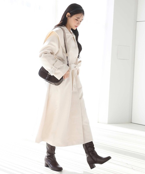 「one after another NICE CLAUP」 チェスターコート LARGE チャコールグレー レディース_画像2